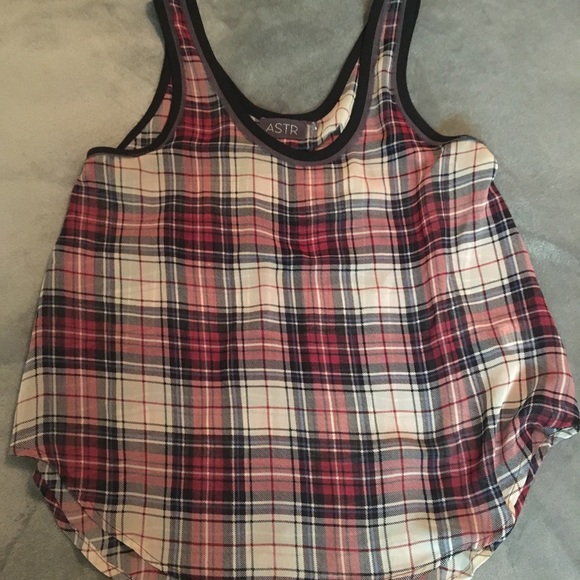 Astr Tops - Plaid tank